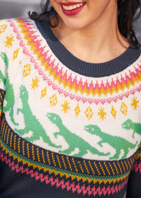 Retro Charm Raglan Sweater