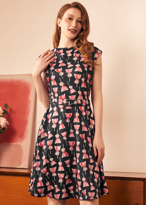 Eclipse Elegance Fit & Flare Dress