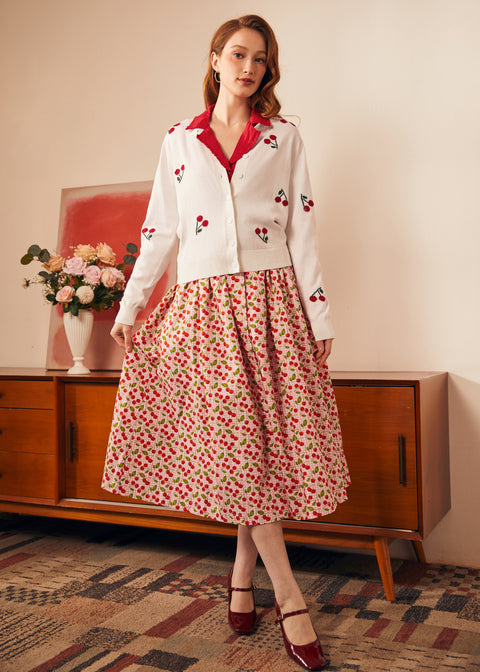 Cherry on Top Crew Neck Cardigan