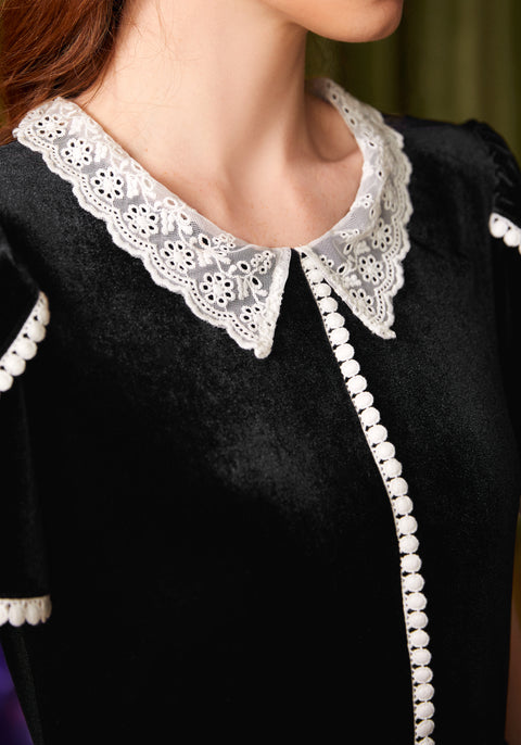 Victorian Whisper Lace Collar Dress