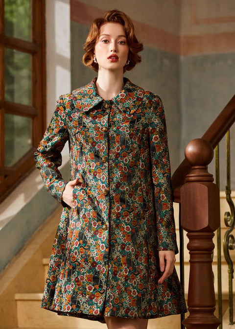 Timeless Brocade Midi Coat
