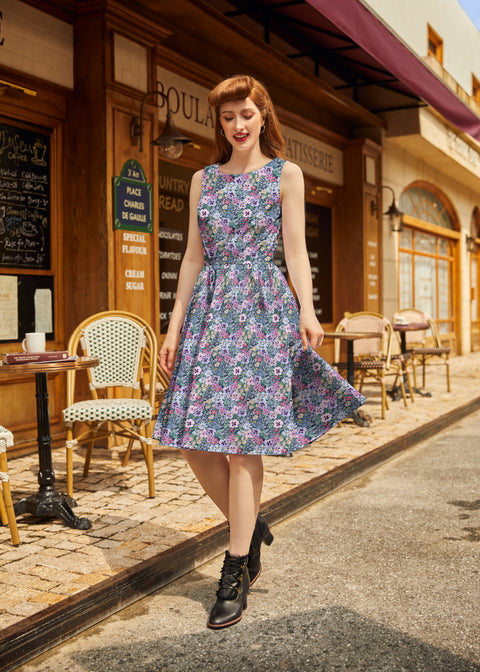 Painted Floral Vintage Dress