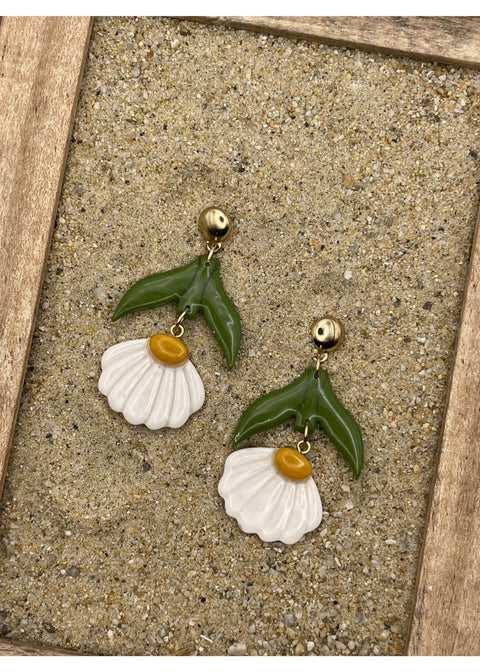 Upside Down Daisy Flower Earrings