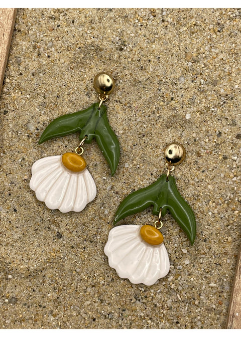Upside Down Daisy Flower Earrings
