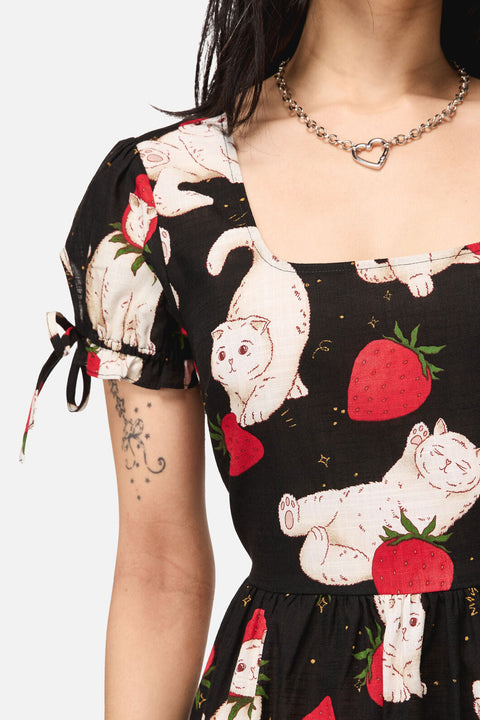 Strawberry Cat Repeat Dress