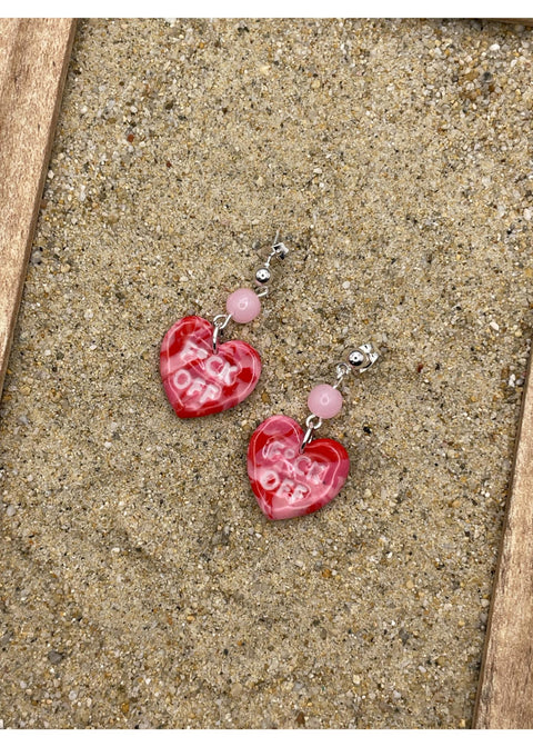 F*ck Off Candy Heart Earrings