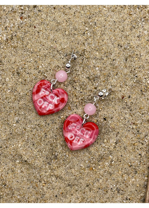 F*ck Off Candy Heart Earrings