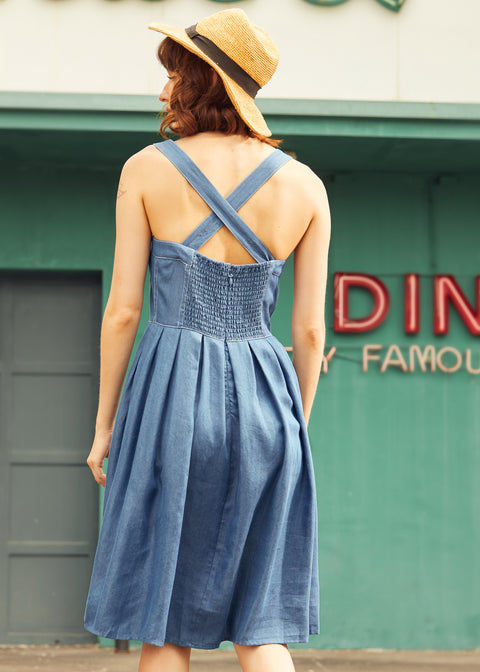PRESALE Meet Me on Main Street Chambray Dress