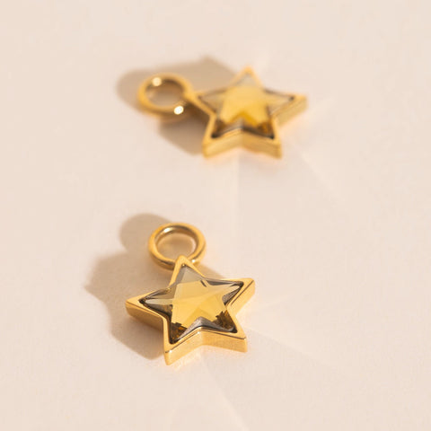 Shiny Star Huggie Hoop Charms