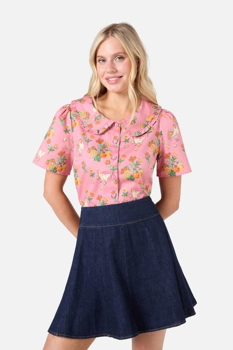 Chickens Short Sleeve Blouse