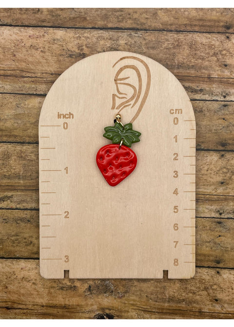 Strawberry Clay Dangle Earrings